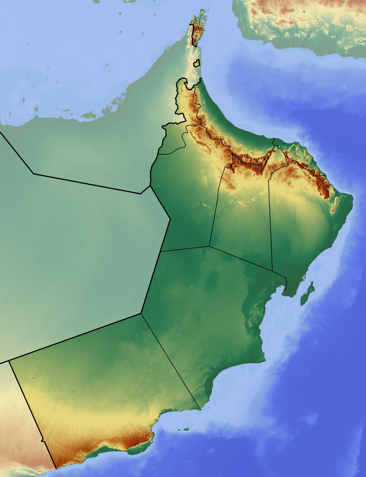 peta topografi Oman