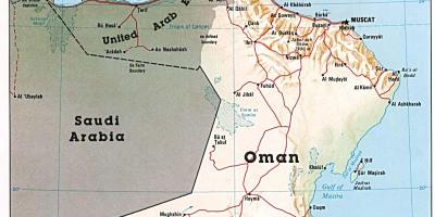 Oman peta dengan kota-kota